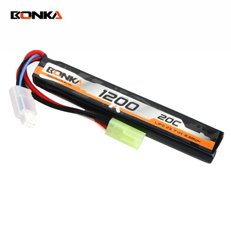 BONKA 1200mAh 20C 2S-1-B Airsoft Gun LiPo Battery
