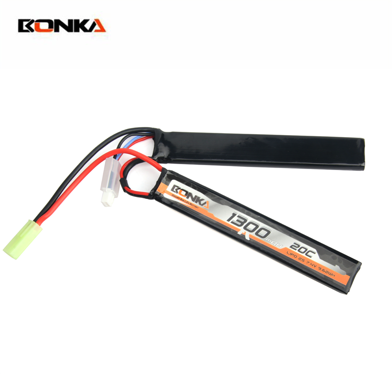 BONKA 1300mAh 20C 2S-1 Airsoft Gun LiPo Battery