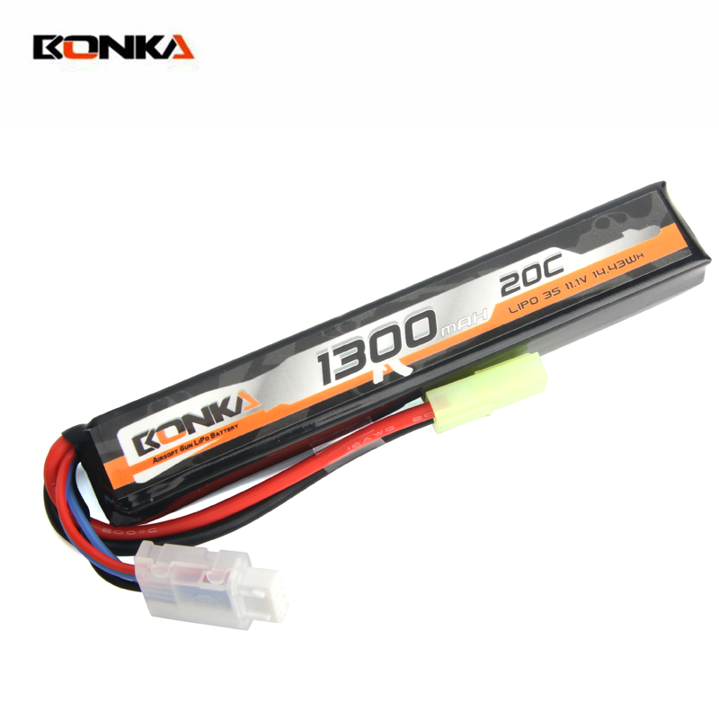 BONKA 1300mAh 20C 3S-1 Airsoft Gun LiPo Battery