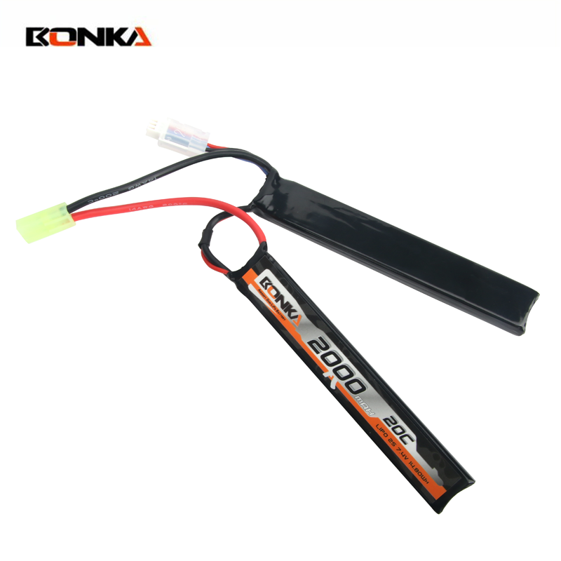 BONKA 2000mAh 20C 2S-2 Airsoft Gun LiPo Battery