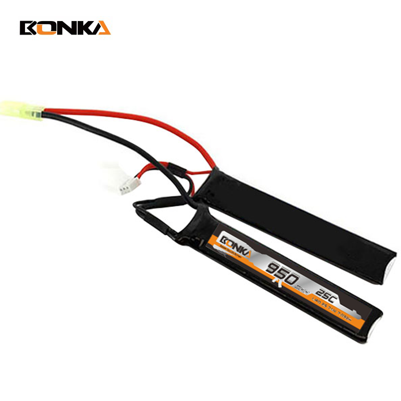 BONKA 950mAh 25C 2S-2 Airsoft Gun LiPo Battery