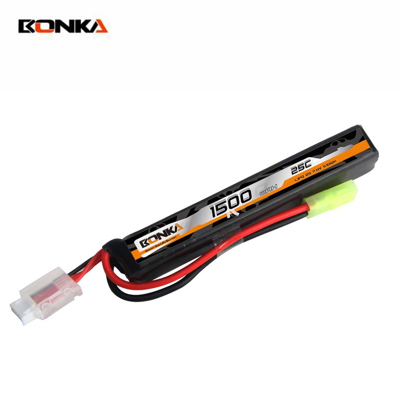 BONKA 1500mAh 25C 2S-1 Airsoft Gun LiPo Battery