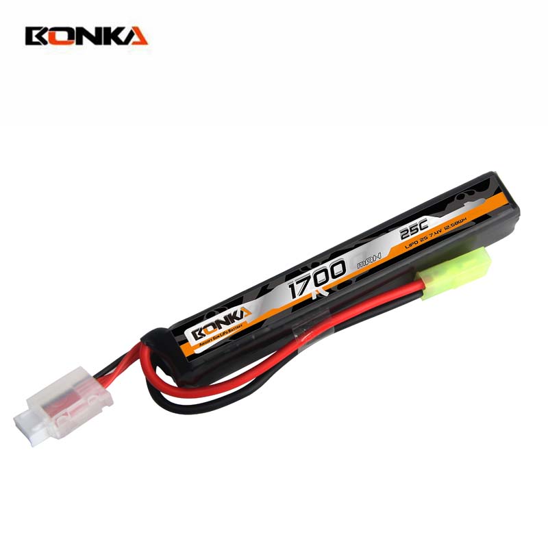 BONKA 1700mAh 25C 2S-1 Airsoft Gun LiPo Battery