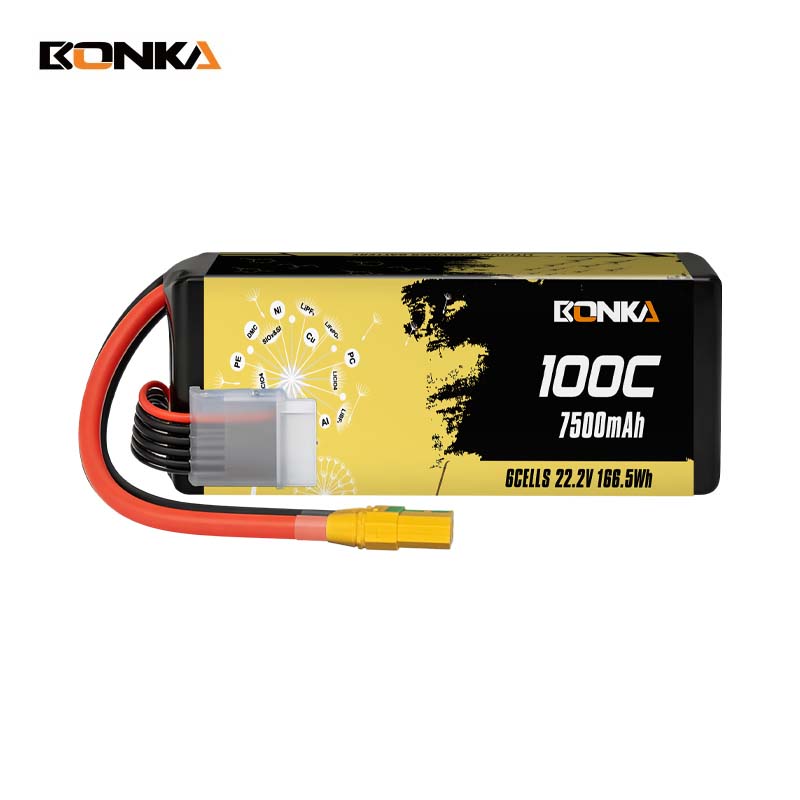 BONKA 7500mAh 100C 6S LiPo Battery for FPV Drone