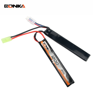 BONKA 1200mAh 20C 2S-2 Airsoft Gun LiPo Battery